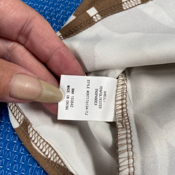 Melloday Large Tan\White Pullover Scoop-Neck - Picture 3 of 7